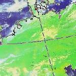 Satellitenbild (Falschfarben, Ausschnitt) von NOAA 17 vom 07.05.2003, 11.50 MESZ